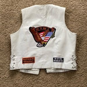 Genuine leather motorcycle vest